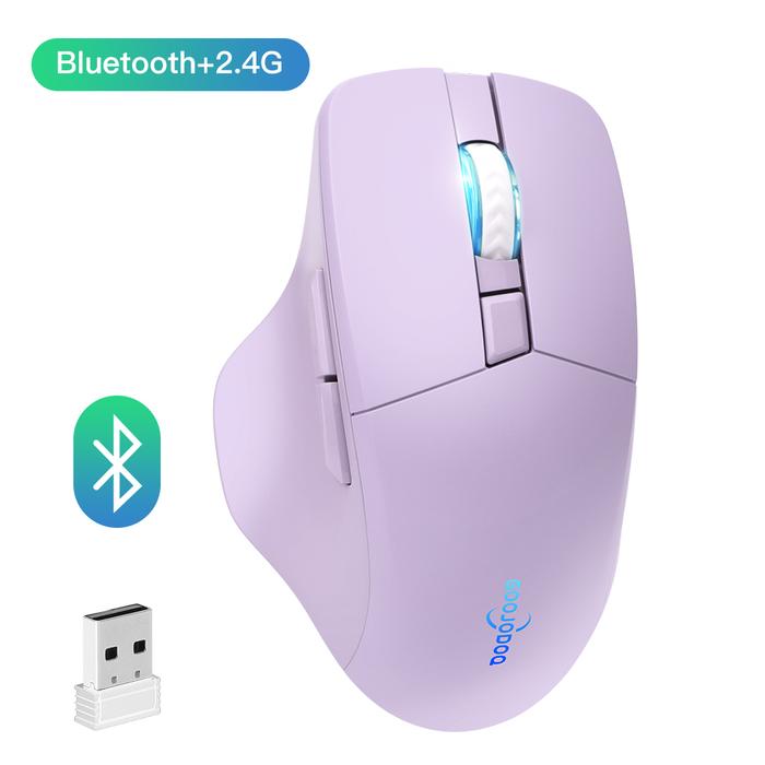 Gambar GOOJODOQ Wireless LED 2.4Ghz Bluetooth PC Gaming Mouse - Ungu, 2.4 Ghz Dongle dari Goojodoq Professionals undefined Tokopedia