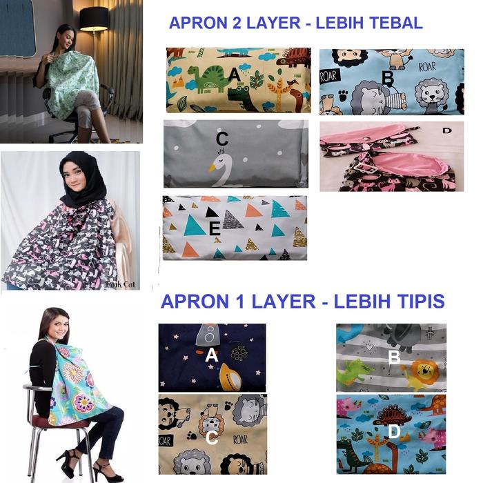Gambar Apron|Menyusui|Nursing|Cover|Penutup|Tutupan|Pelindung|Baju|Manset - Motif A dari Dewei Babyshop undefined Tokopedia
