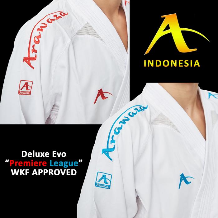 Gambar BAJU KARATE ARAWAZA DELUXE EVO WHITE/RED AND BLUE SERIES WKF APPROVED - Combo Red Blue, 150 dari Arawaza Indonesia undefined Tokopedia