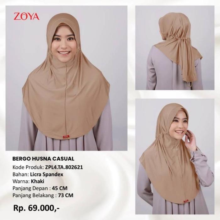 Gambar Zoya Hijab Instant Bergo Husna Casual - Khaki dari Robiemart undefined 4 Tokopedia