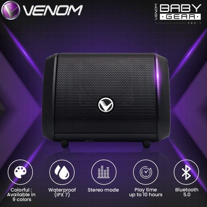Gambar Terlaris Venom Baby Gear VBG 1 Speaker Bluetooth Portable with Stereo - Hitam dari berkah-2 undefined Tokopedia