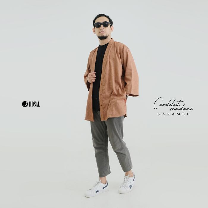 Gambar Cardilat Madani ROSAL - Cardigan Pria Blazer Jas Sholat Polos Kasual - Karamel, M dari Rosal Indonesia_NEW undefined Tokopedia