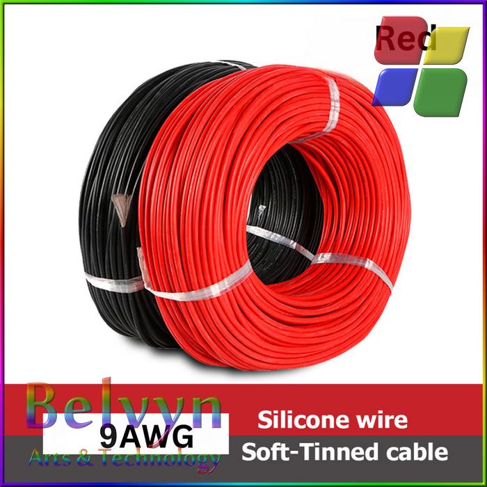 Gambar ALLWELL Kabel Listrik 9 AWG Silicone Extra Soft Temperature Resistant - Hitam dari Belvyn Arts & Technology undefined Tokopedia