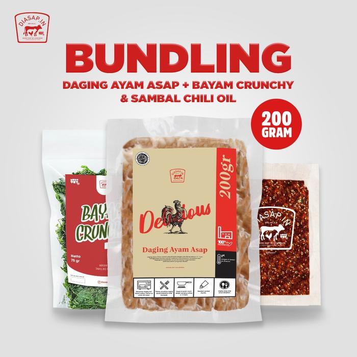 Gambar SEI AYAM Frozen DIASAPIN 200gr + 1 Bayam Crunchy + 1 Sambal 50gr - Chili Oil dari DIASAPIN undefined Tokopedia