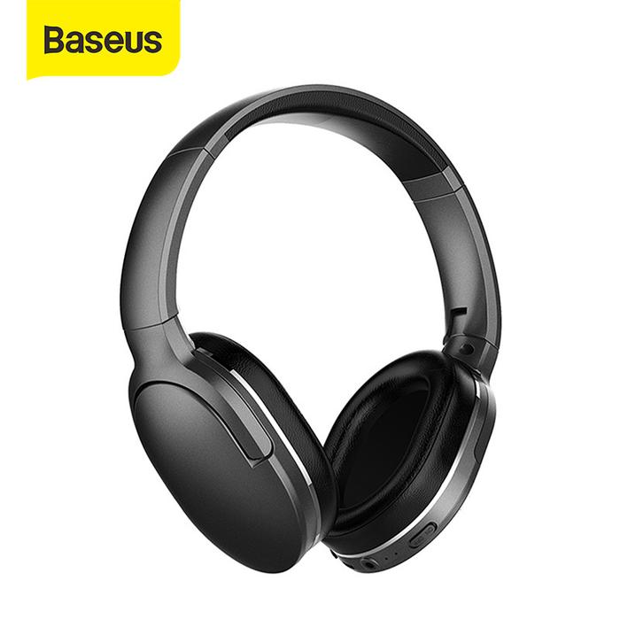 Gambar BASEUS D02 FOLDABLE HEADPHONE BLUETOOTH WIRED/WIRELESS EARPHONE V5.0 - Hitam dari boss muda88 undefined Tokopedia