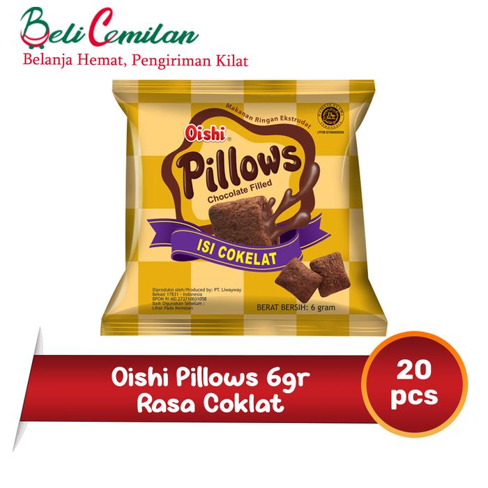 Gambar Oishi Pillows 6 gr - Kemasan Renceng (Isi 20pcs) Snack Aneka Rasa - Coklat dari belicemilanmart undefined Tokopedia