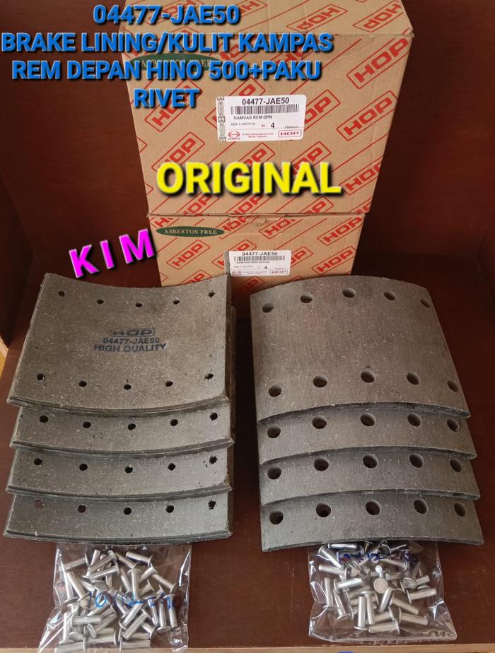 04477 Jual BRAKE LINING DEPAN HINO 500 + PAKU RIVET ORIGINAL 04477-JAE50 ...