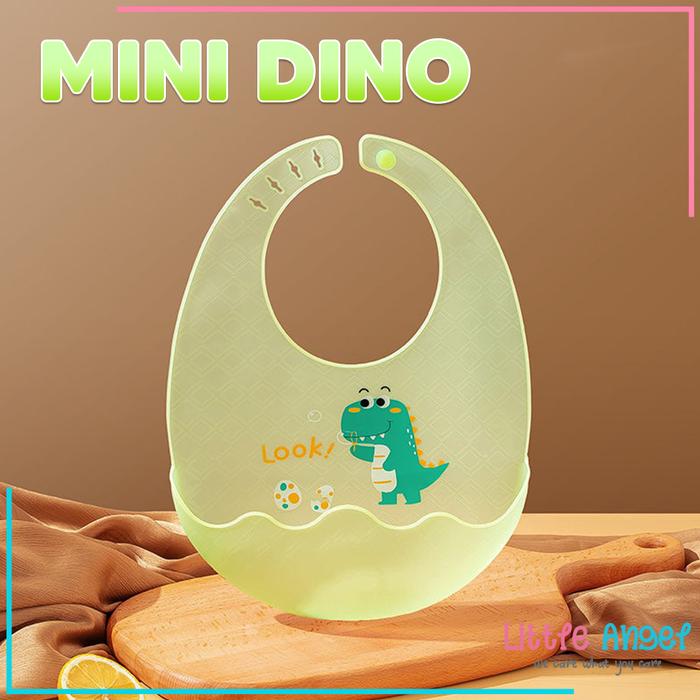 Gambar BABY BIB Celemek Makan Bayi Slaber Silikon Anak Bibs Karakter ELSA STITCH MICKEY MINI Karet Baby Burb Apron Silicon Anti Air - Mini Dino dari Little Angel undefined Tokopedia
