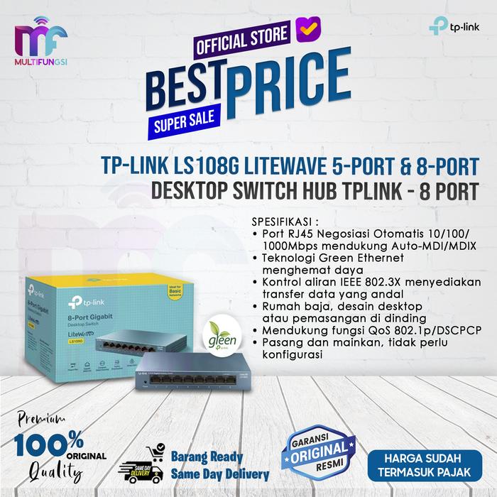 Gambar TP-Link Switch HUB LiteWave 5-Port(LS105G) Desktop - 8 PORT dari Multifungsi ID Kota Administrasi Jakarta Pusat Tokopedia