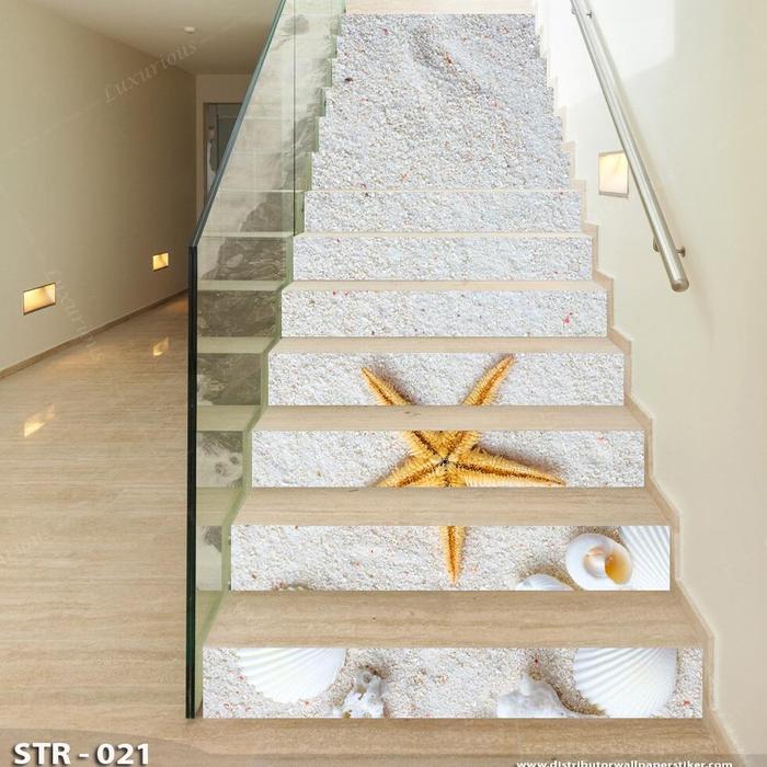 Gambar STIKER TANGGA STICKER TANGGA 3D STIKER TANGGA MOTIF IKAN PANTAI DANAU - STR - 021, Vinyl Floor dari WORKFUNN undefined Tokopedia