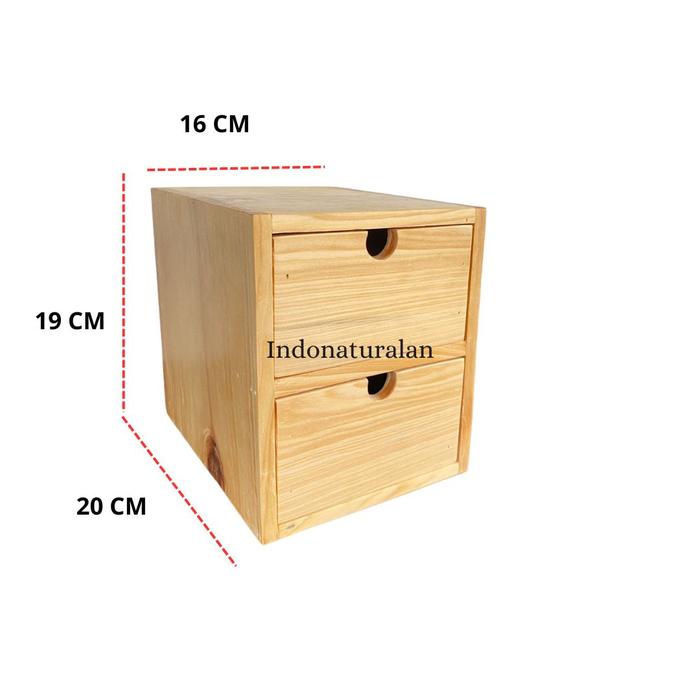 Gambar LACI SUSUN MINI KAYU JATI/RAK KAYU AKSESORIS/ORGANIZER MEJA SERBAGUNA - LACI 2 KECIL dari Indo Naturalan undefined Tokopedia