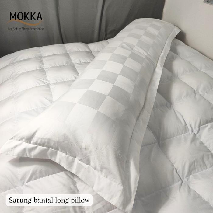 Gambar Sarung Bantal Long Pillow Mokka - 300TC Kotak dari Mokka Pillow undefined Tokopedia