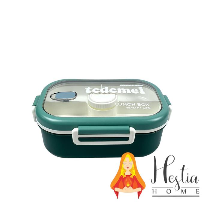 Gambar HOME PRO- Lunch Box Anti Tumpah Dengan 3 Sekat Pemisah Praktis Terbaik - Hijau dari HESTIA HOME OFFICIAL undefined Tokopedia