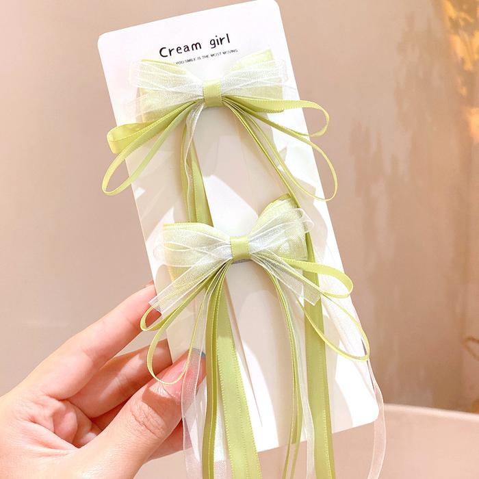 Gambar RSM Jepitan Motif Pita Panjang Aksesoris Rambut Wanita Korean - Hijau dari Retail Shopping Mall undefined Tokopedia