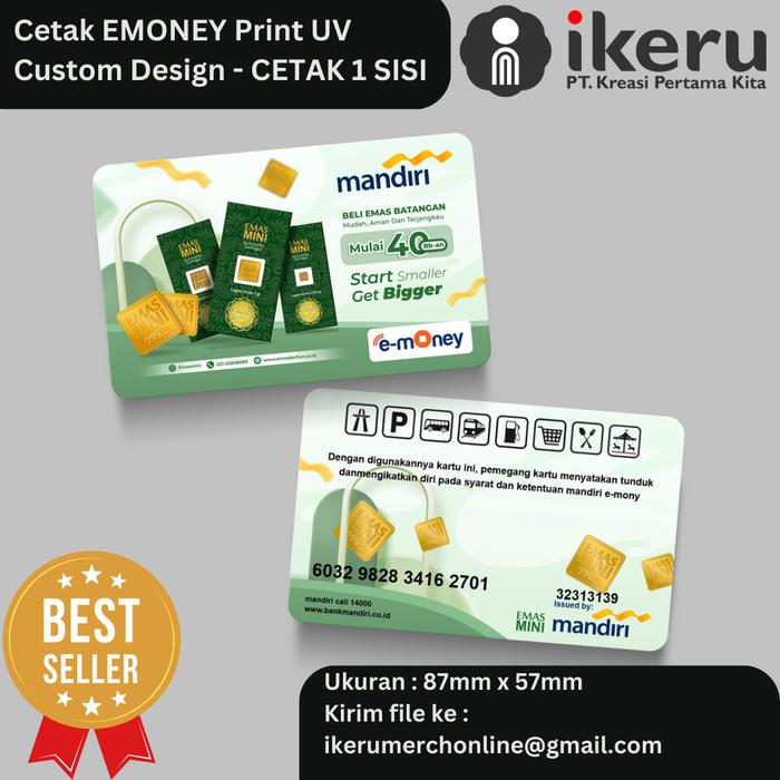 Promo E Money Print UV Saldo 0 CETAK CUSTOM E Toll - CETAK 1 SISI ...
