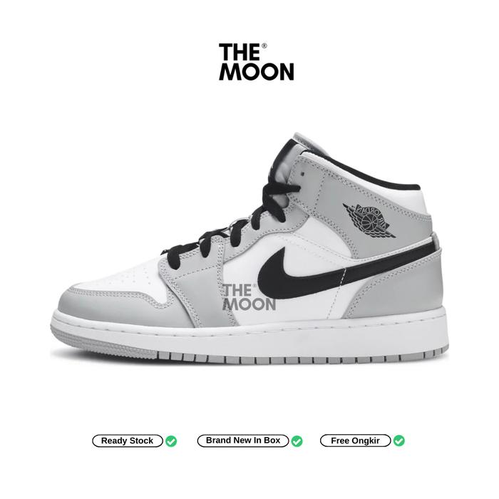 Sepatu Air Jordan Air Jordan Mid GS Light Smoke Grey Original 36