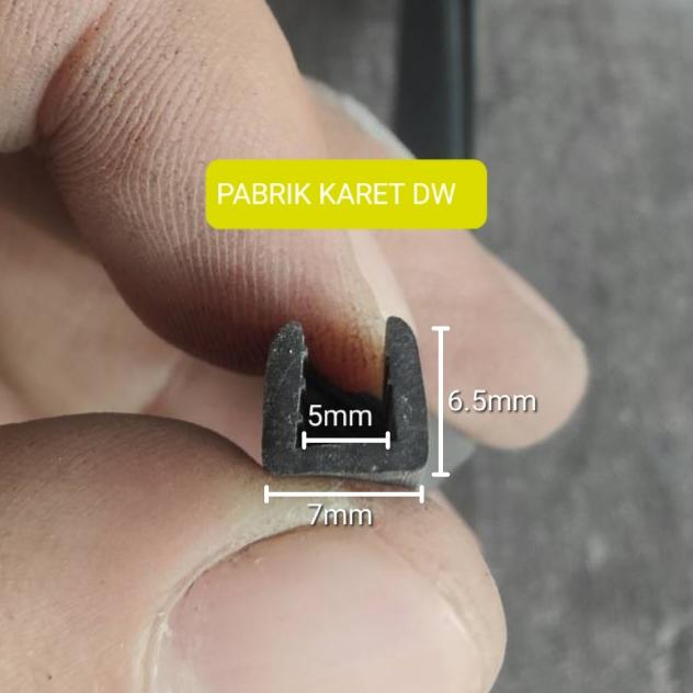Gambar KARET LIST U JEPIT PLAT 5MM RUBBER LIS KACA 5 MM GERIGI - Hitam dari PABRIK KARET DW undefined Tokopedia