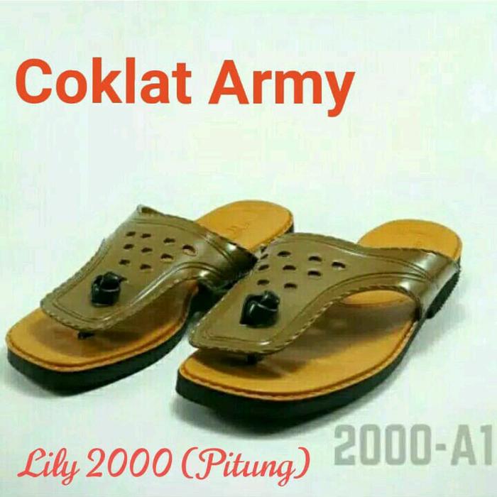 Gambar Sandal Lily Jadul, Sendal Lily Jadul Type 2000, Pitung - Coklat Army, No 11 ~ 42 dari Nimetbeauty Official undefined Tokopedia