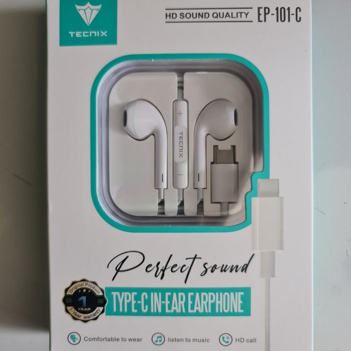 Gambar Earphone TECNIX EP-101-C Type C & EP-101-l Iphone - Type C dari Ayass Comp Solo undefined Tokopedia