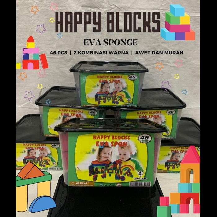 Gambar Block Susun Eva Sponge 46 pcs Mainan Balok Edukasi Anak Menarik - Merah dari matrasshop undefined Tokopedia