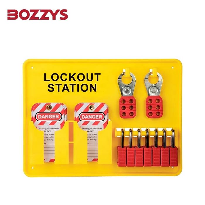 Gambar Lock out Station Kuning 1 set (10 padlock + 4 Hasp + 24 Tag Danger) - type B dari Akame775 undefined Tokopedia
