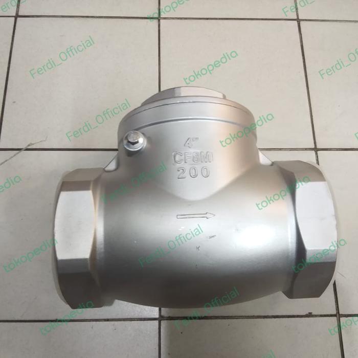 Jual Swing Check Valve Stainless SS 316 Drat 4