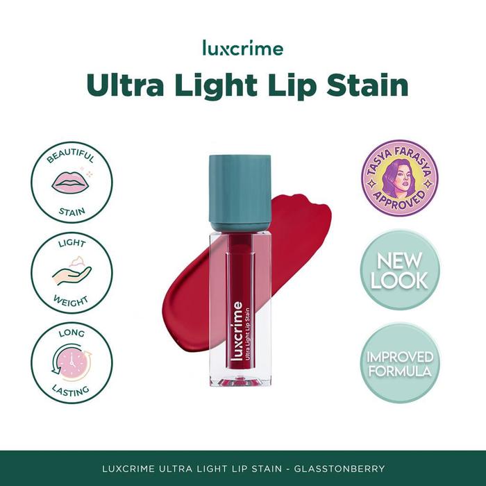 Gambar LUXCRIME Ultra Light Lip Stain:Apricot,Glasstonberry,Rose Sand,Crimson - NEW Glastonbery dari Sakura Shop Surabaya undefined Tokopedia