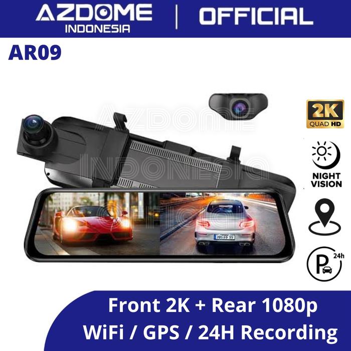 Gambar Azdome AR08 Mirror Dashcam Wi-Fi GPS DVR Kamera Parkir Mobil - AR09, Tanpa Memory dari Azdome Indonesia Official undefined Tokopedia