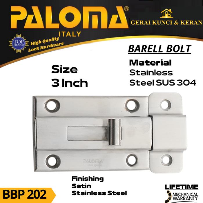 Gambar Barrel Bolt PALOMA BBP 202 BETA 3 INCH Grendel Slot Kunci dari GERAI KUNCI KERAN HARDWARE undefined Tokopedia