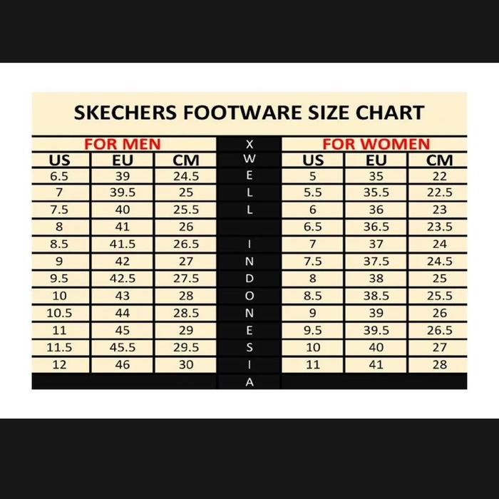 Size Chart Skechers Mens Shoes Size 14 Skechers Mens Shoes Size - Main Image
