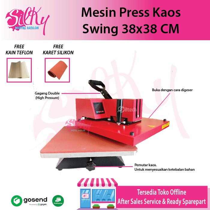 Gambar Mesin Press Kaos Swing TEFLON - 38X38 SWING dari Silky Digital Sablon undefined Tokopedia
