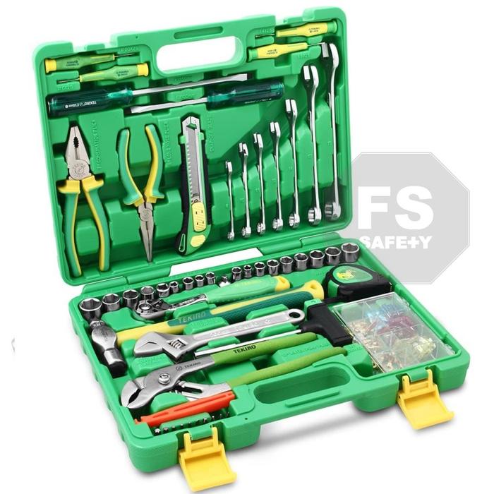 Gambar Tekiro Mekanik Tools Set Kit Box 60 100 130 pcs Mechanic Tools - Set 60pcs dari FS Safety undefined Tokopedia