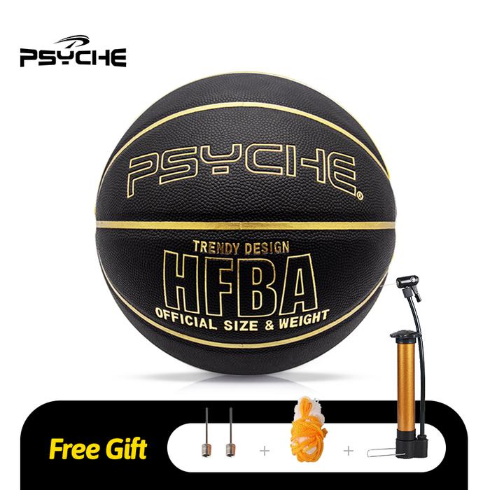 Gambar Psyche Bola Basket Original Kulit Size 7 Outdoor Training - Hitam&Emas#7 dari Psyche Sports undefined Tokopedia