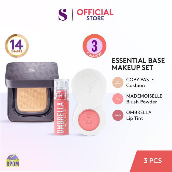 Gambar SOMETHINC [3 PCS] Essential Base Makeup Set - (Cushion, Blush, Lip) - LINEN, DOLLY dari Somethinc undefined Tokopedia