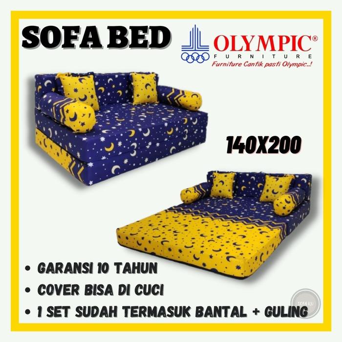 Gambar OLYMPIC Sofa Bed Garansi 10 Tahun Ukuran 140x200 Kasur Lipat Minimalis dari sofabed king coin undefined Tokopedia