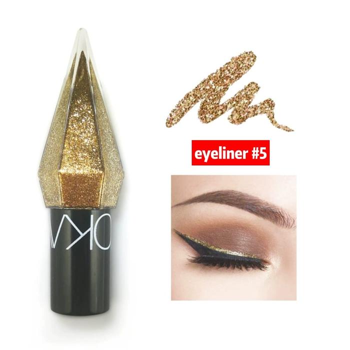Gambar Eyeliner Cair Glitter Berlian 5 Warna, Eyeshadow Mini Tahan Lama - Eyeliner #5 dari luckyshupp undefined 5 Tokopedia