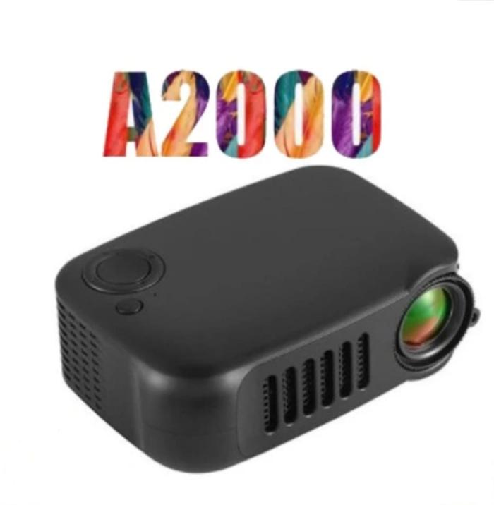 Gambar Mini Projector A2000 Full HD 1080P Video Portable PAKET LENGKAP ORI - proyektor hitam dari Fovero undefined Tokopedia