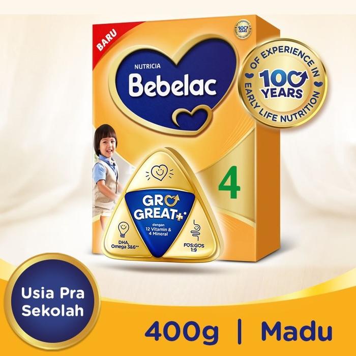 Gambar SUSU BUBUK BEBELAC 4 MADU / VANILA. Usia Pra Sekolah - 400 gr dari COMETMART undefined Tokopedia