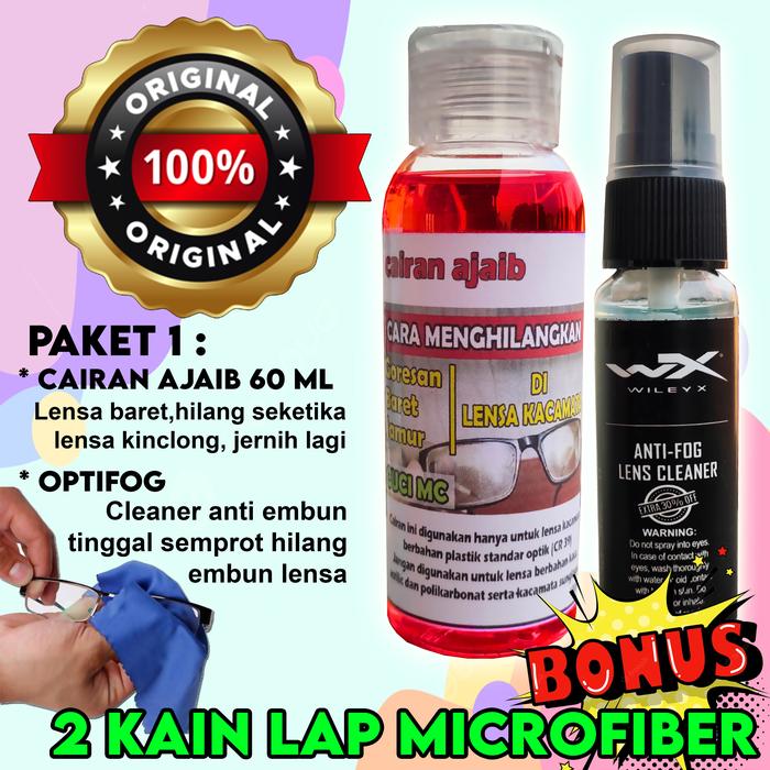 Gambar Cairan pembersih kacamata, penghilang baret dan goresan lensa kacamata - Paket 1 dari Gayamata undefined Tokopedia