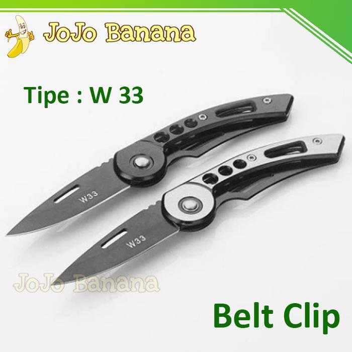 Gambar PISAU LIPAT Carabiner Outdoor Tactical Camping Hiking Survival Defense - W-33 Belt Clip dari Jojo Banana undefined Tokopedia