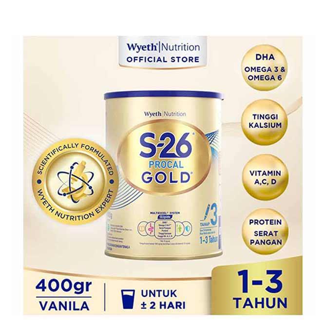 Gambar s-26 tahap 3 procal gold 400gr rasa vanilla - susu - anak - petumbuhan dari PSP JKT undefined Tokopedia