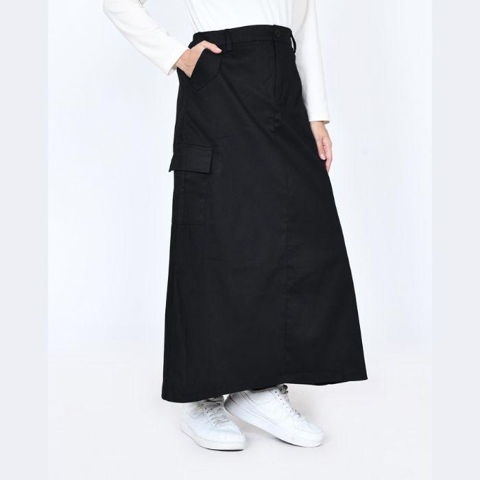 Gambar Lezahrasignature Longskirt Kargo Jennie Rok Panjang Wanita BB 48-78kg - BLACK, L dari LEZAHRASIGNATURE undefined Tokopedia