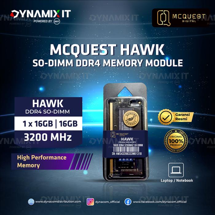 Jual MCQUEST HAWK 16GB SODIMM DDR4 3200MHz RAM Memory Module - Kota ...