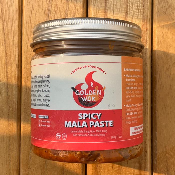 Gambar Spicy Mala Paste GOLDEN WOK - Bumbu Hotpot Halal, Mala Xiang Guo/Tang Lada Masakan Bawang Merah Sapi Putih Instan - 200 gram, Standar dari Goldenwok undefined Tokopedia