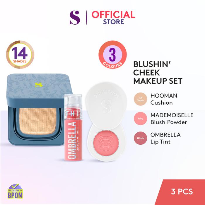 Gambar SOMETHINC [3 PCS] Blushin' Cheek Makeup Set - (Cushion, Blush, Lip) - C03 Eclair, Dolly dari Somethinc undefined Tokopedia
