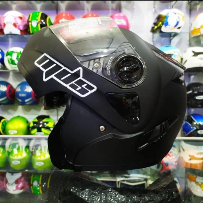 Gambar HELM MDS PRO RIDER SOLID WHITE MODULAR DOUBLE VISOR - BLACK DOFF, M dari jodoh Helmet undefined Tokopedia
