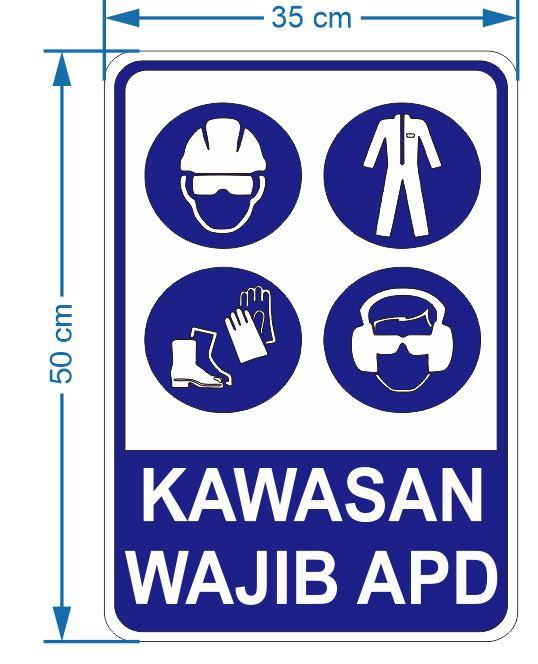 Gambar Rambu Kawasan Wajib APD K3 40cm x 60cm, 35cm x 60cm Plat ACP 3mm - 35cm x 50cm dari Damar Machinery undefined Tokopedia