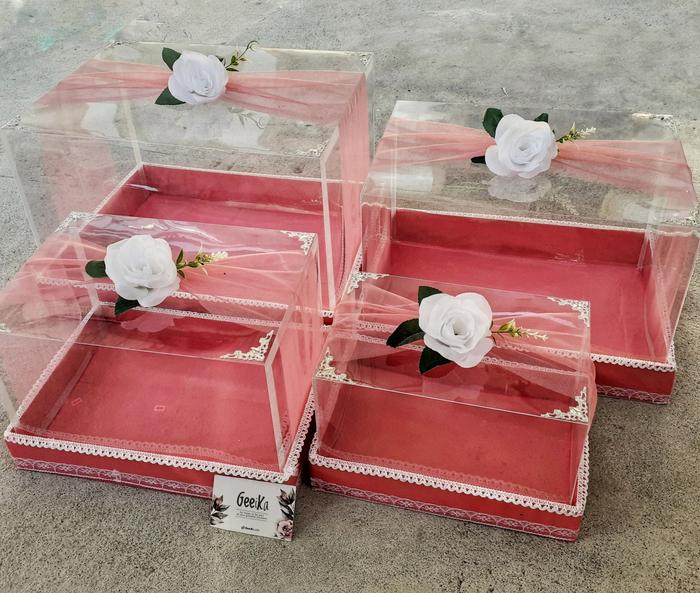 Gambar Box Mika Kotak Hantaran Seserahan Paket 4 Hias Tile Tutup Mika Geeika dari GeeiKa undefined Tokopedia
