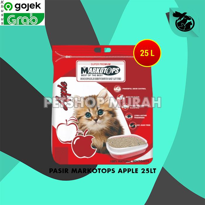 Gambar GOSEND Pasir Kucing Markotops 25 Liter Markotop Gumpal Clumping Wangi - APPLE dari CV PERMATA SAHABAT MAJU undefined Tokopedia