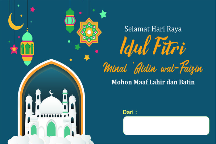 Gambar Kartu Ucapan Lebaran Parcel Greeting Card Selamat Hari Raya Idul Fitri - SR004, 9x6 cm dari Picstory undefined Tokopedia